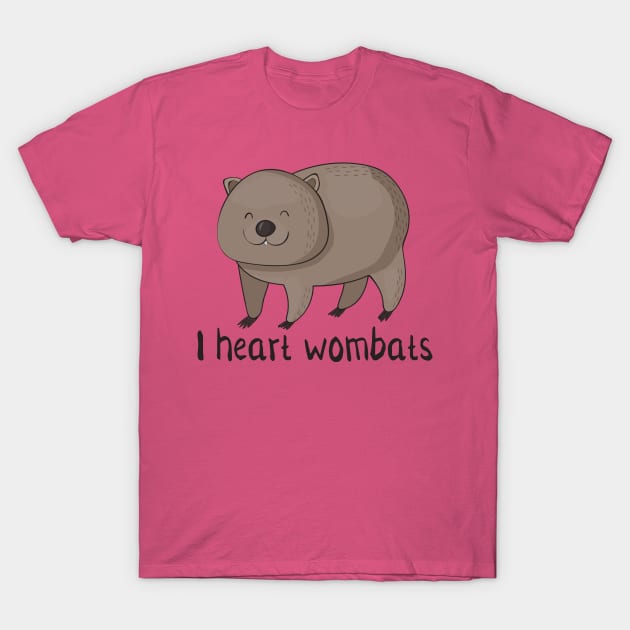 I Love Wombats- Cute Wombat Gift T-Shirt by Dreamy Panda Designs